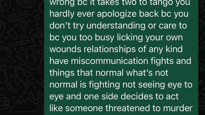 Is he not understanding or he understands just too prideful to admit his wrongs?