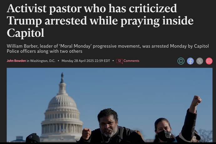 Wow so you can do a coup in the Capitol but not pray?