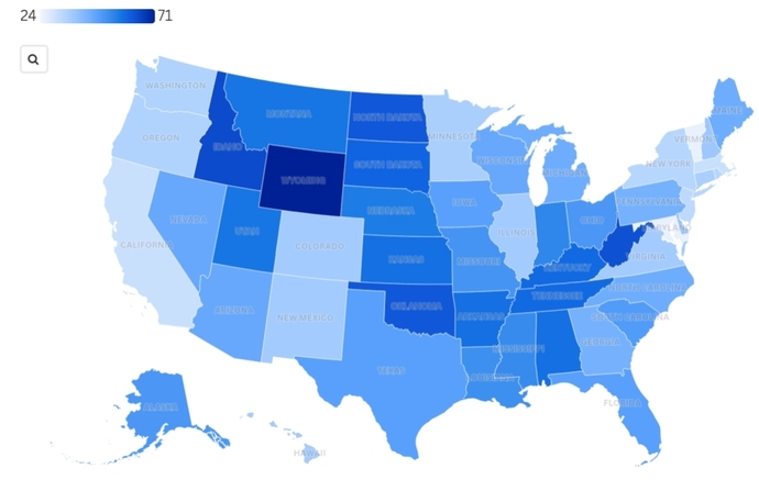 What does this US map represent?
