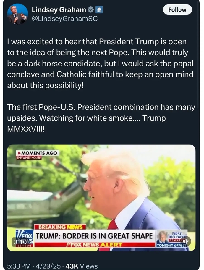 Donald Trump Becoming the next Pope?