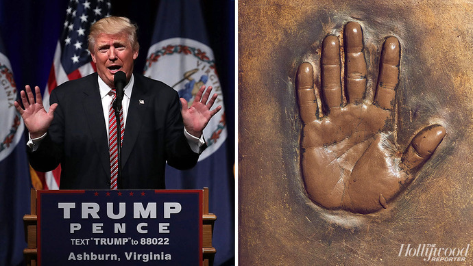 What is trump doing in this picture?