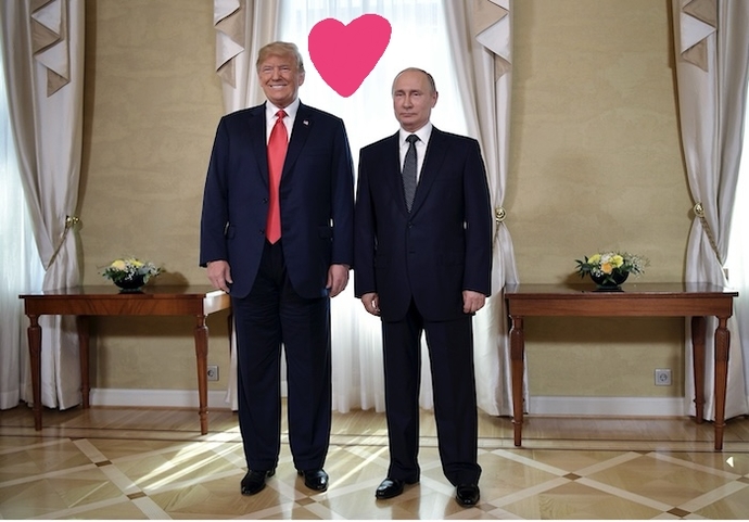 What is trump doing in this picture?