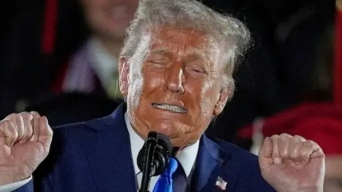 What is trump doing in this picture?
