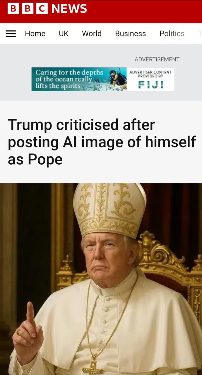Do You Find Trump Creating An AI Post of Himself Dressed As The Pope Disrespectful?