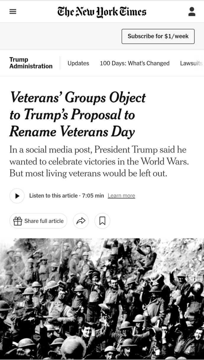 Donald Trump Says He Is Renaming Veterans Day?