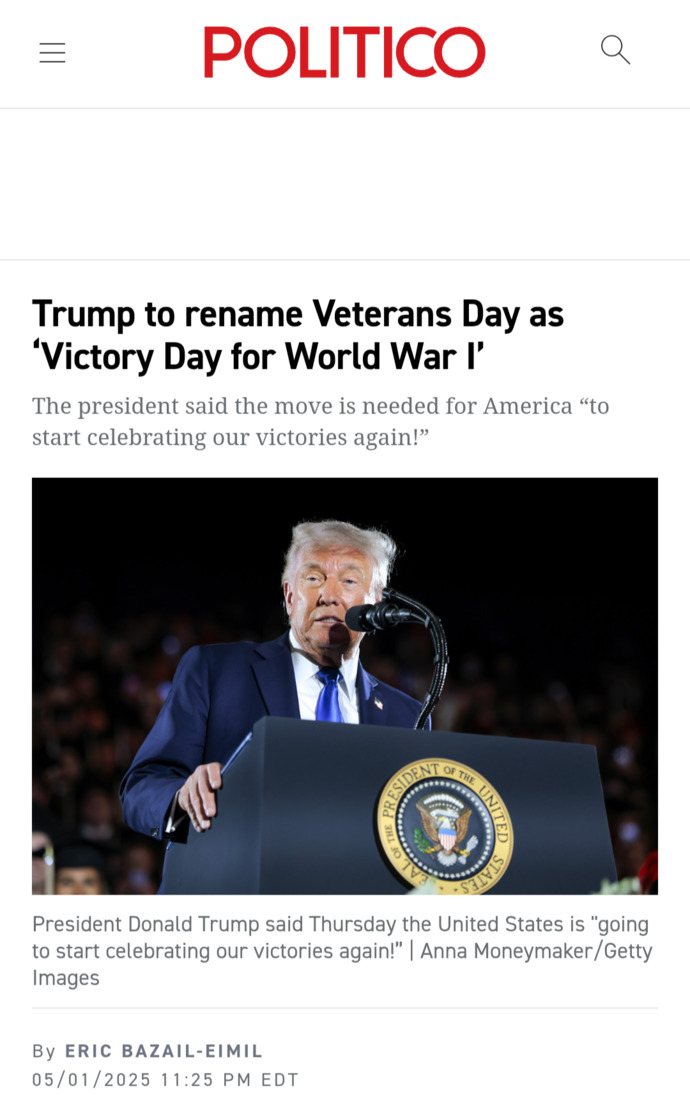 Donald Trump Says He Is Renaming Veterans Day?