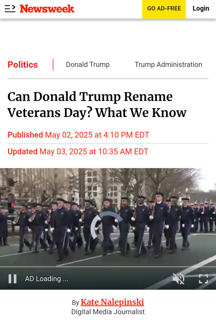 Donald Trump Says He Is Renaming Veterans Day?