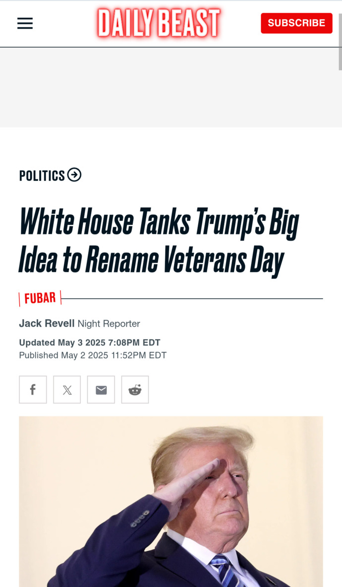 Donald Trump Says He Is Renaming Veterans Day?