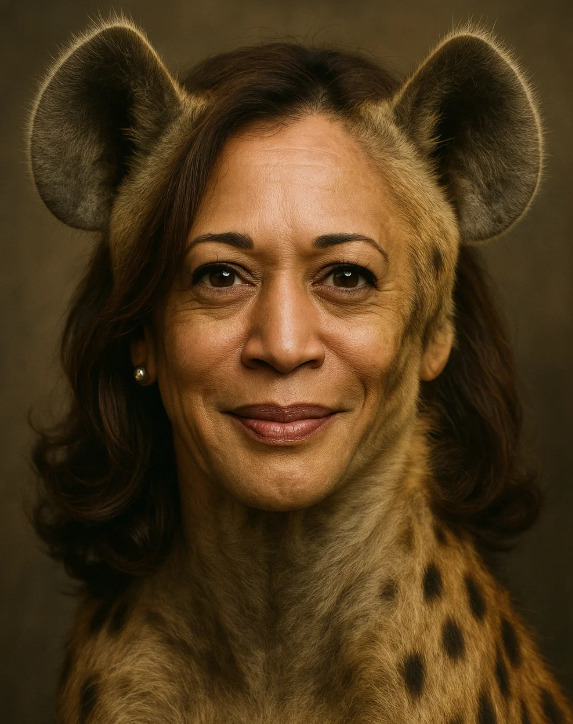 Kamala Harris mocking a hyena