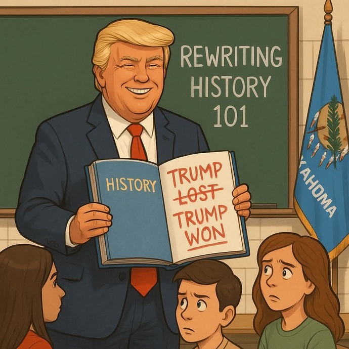 Oklahoma is now teaching the 2020 election was stolen & using Trump Bibles™. They also argued to SCOTUS to fund Catholic schools w/ tax $. Thoughts?