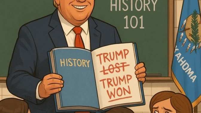 Oklahoma is now teaching the 2020 election was stolen & using Trump Bibles™. They also argued to SCOTUS to fund Catholic schools w/ tax $. Thoughts?