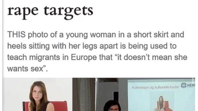 "Rape Classes to teach migrants not to rape yet governments tell us there is no problem with gang rape in Europe. Thoughts?