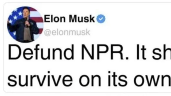 Who has taken more govt money…Elon or PBS?