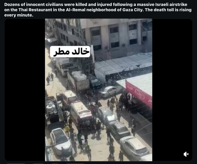 Shouldn’t we be able to ask why Israel targeted a Tai restaurant in Gaza?