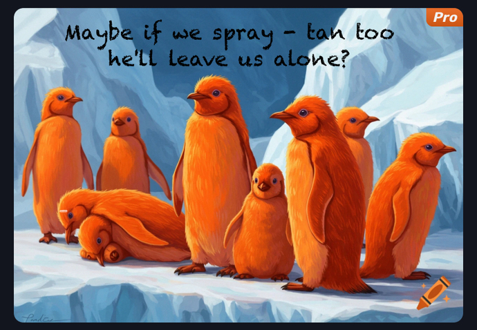 Do you think spray tan would help stop the world crisis Trump is causing?