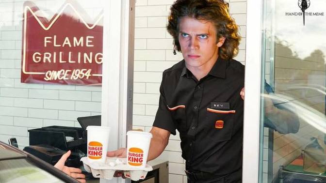 You order food at a drive through and this is the cashier who hands you your food. Your thoughts?