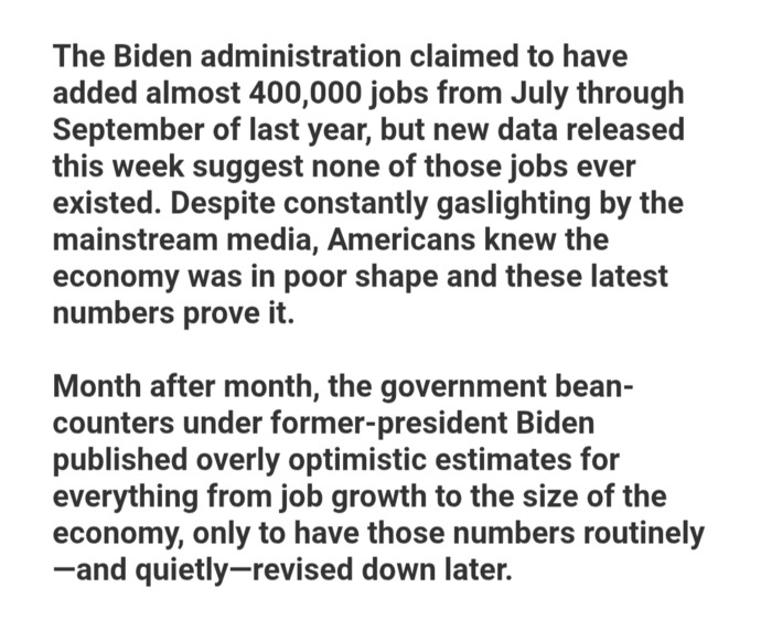 Labor Department Admits Hundreds Of Thousands Of Biden Jobs Were Fake. Should Democrats ever be trusted again?