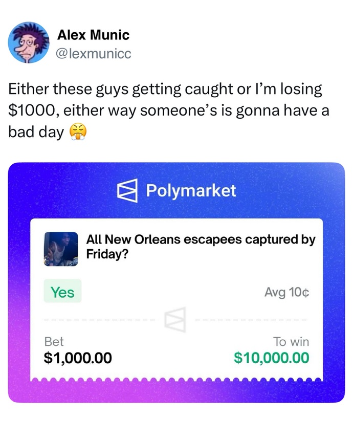 What are your thoughts on the 10 inmates escaped from prison in New Orleans?