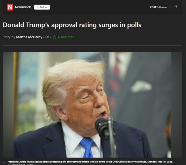 == BREAKING == President Trumps Approval Rating SURGES in the Polls. What do the Democrats expect to accomplish by trashing what Americans voted for?