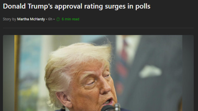 == BREAKING == President Trump's Approval Rating SURGES in the Polls. What do the Democrats expect to accomplish by trashing what Americans voted for?
