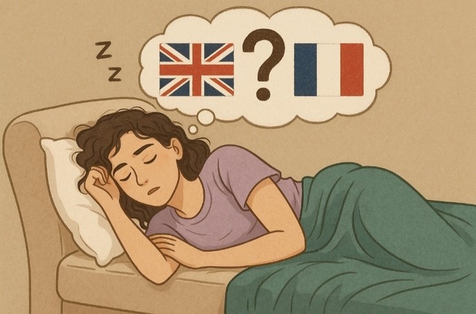 In which language do people who speak at least two languages as fluently as their native tongue speak in their dreams?