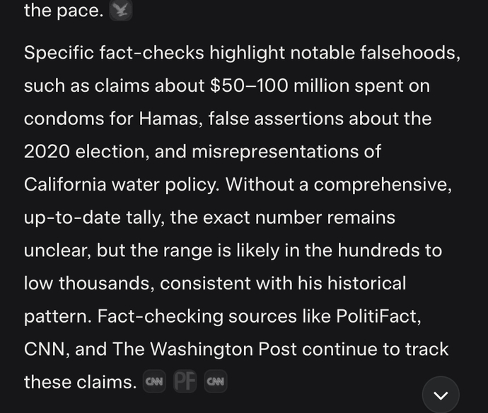 How many lies has Trump spoken since he took office Jan 20, 2025?