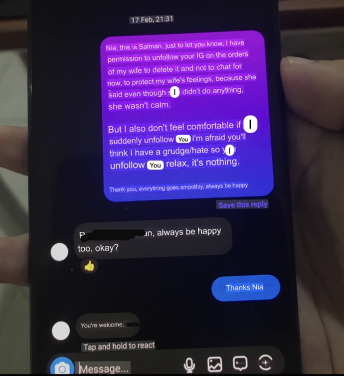 Does the conversation between my partner and his ex count as cheating or not?