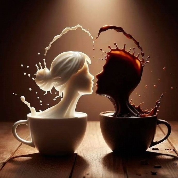 Who gives me coffee with milk?