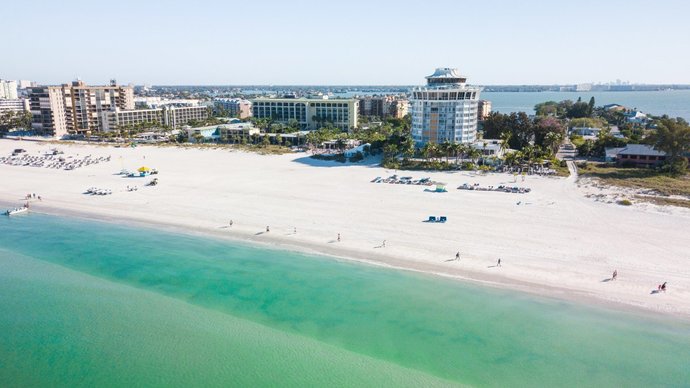 St Pete Beach, Florida, looking east from the Gulf