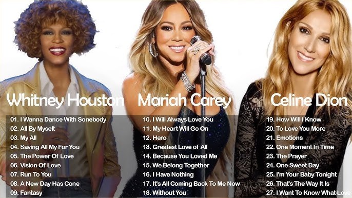 Who is the better vocalist out of Mariah, Whitney, and Celine, in your opinion?