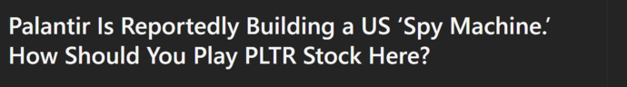 Is it concerning that the media is more interested in Palantirs stock price than what theyre actually doing?