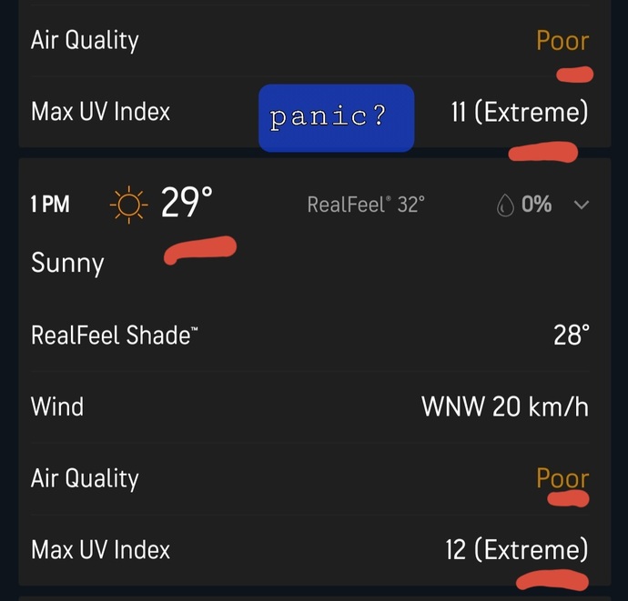 everything bad "poor air" and "extreme" ultraviolet to cause fear