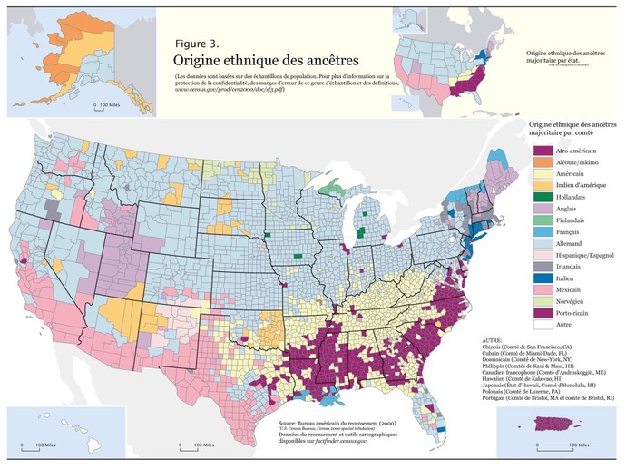 Here is a map showing the ethnic origin of Americans. What do you think?