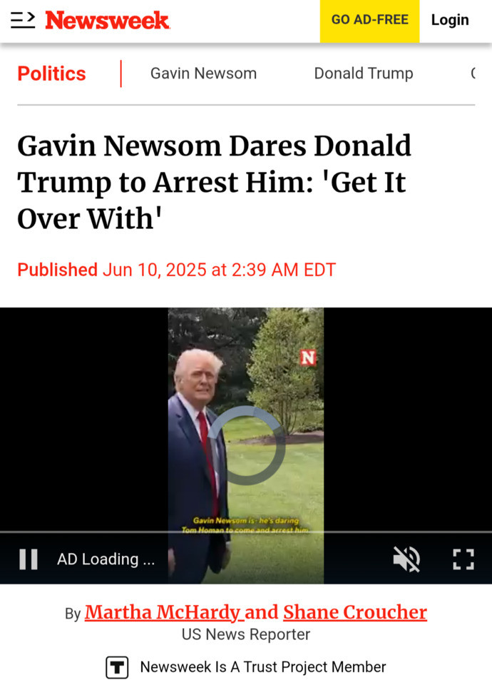 Whats Your Opinion On Trump Wanting To Arrest California Governor Gavin Newsome?