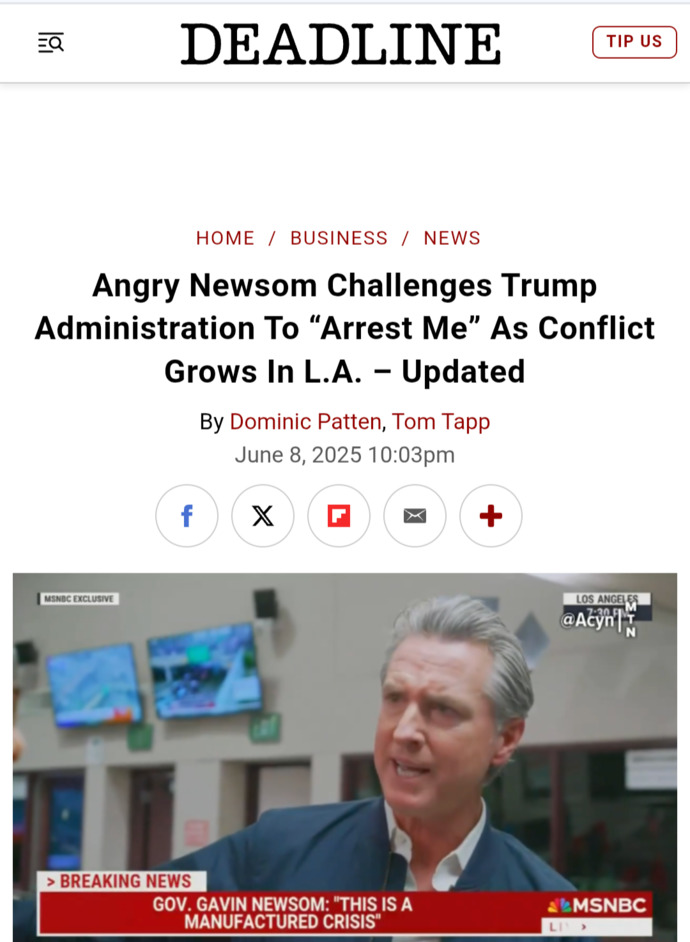 Whats Your Opinion On Trump Wanting To Arrest California Governor Gavin Newsome?