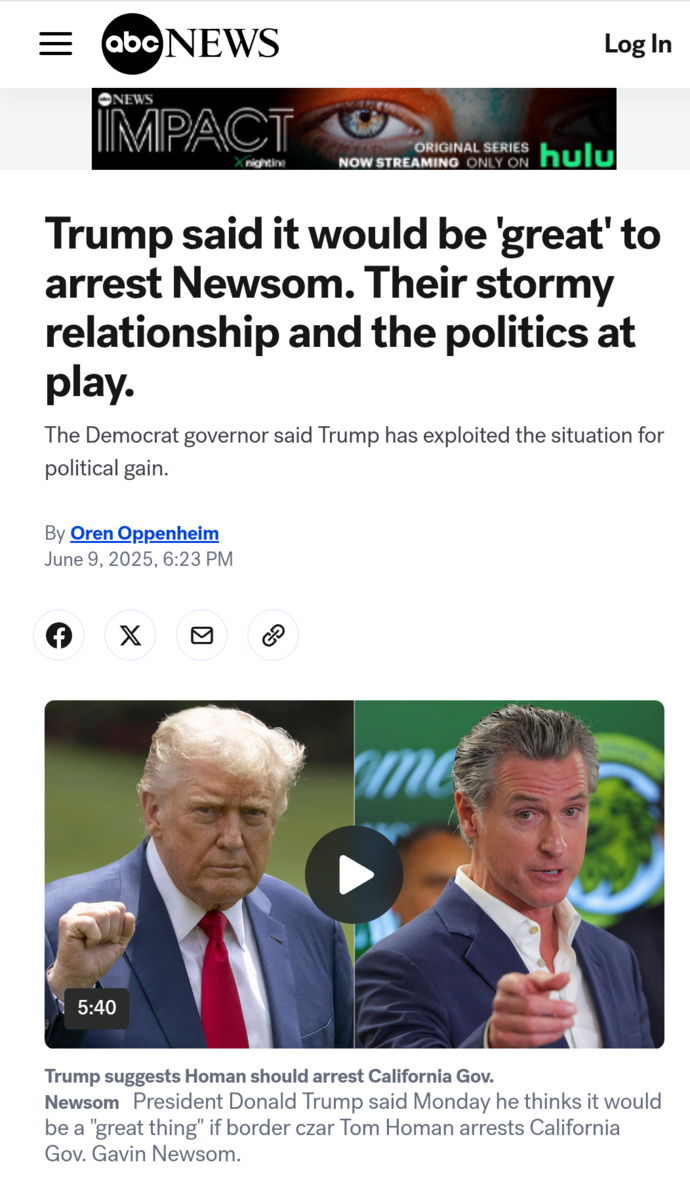 Whats Your Opinion On Trump Wanting To Arrest California Governor Gavin Newsome?