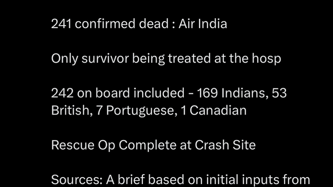 What do you think about the plane crash in India that killed 241 people?