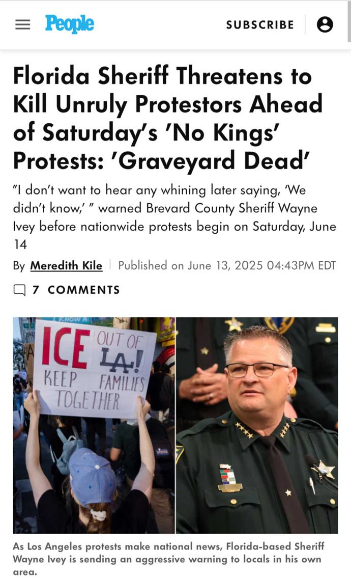 What Is Your Opinion On A Florida Sheriff Warning Protesters Not To Attack Deputies Or They Will Be Severely Harmed?