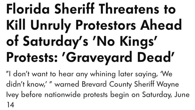 What Is Your Opinion On A Florida Sheriff Warning Protesters Not To Attack Deputies Or They Will Be Severely Harmed?