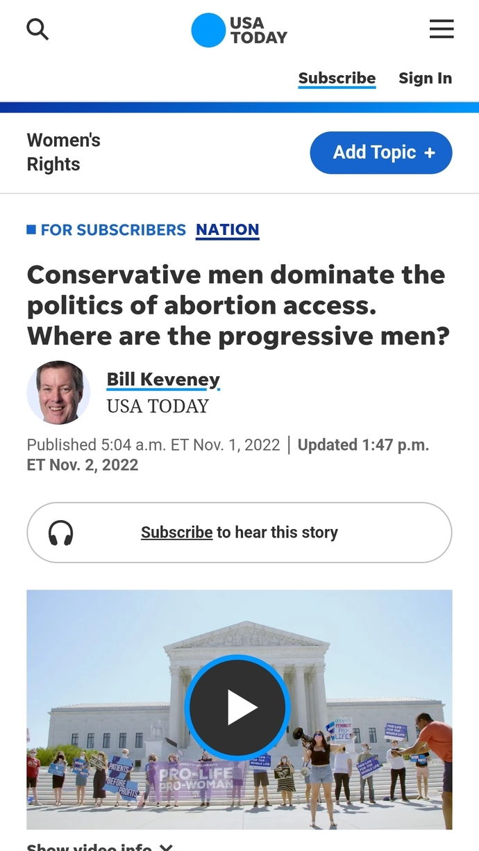 Why do women think that men who are against abortion are trying to control women?