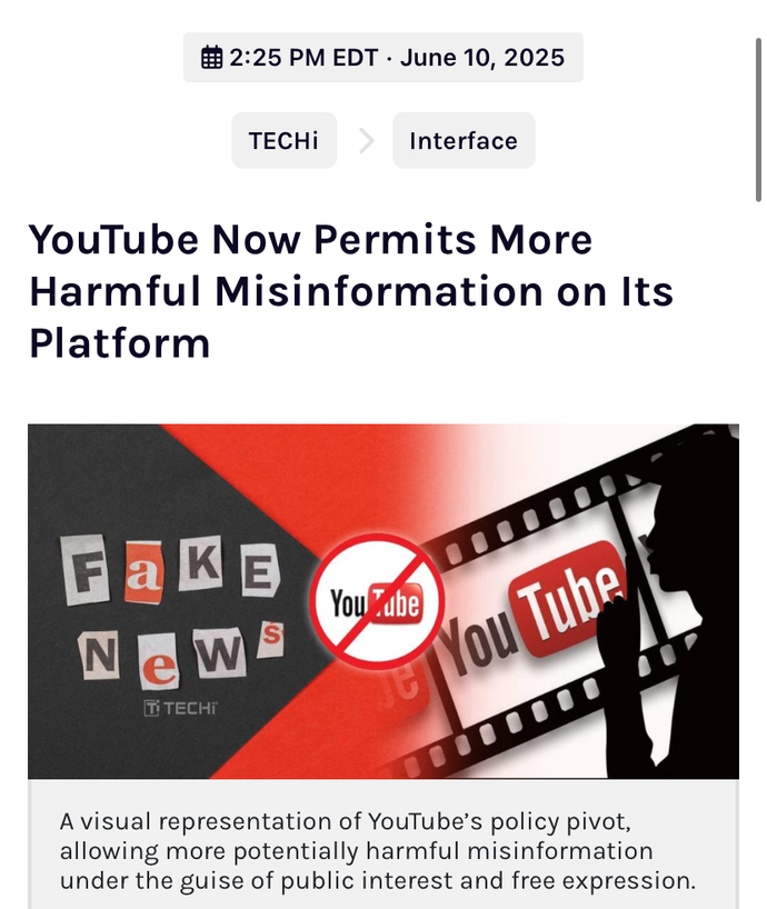 Under Trump pressures YouTube joins companies bending - slacks moderation policies from 25% up to 50%, how do you feel about that?