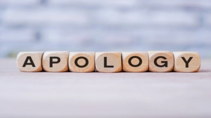 Do you consider “I owe you an apology” to be an actual apology?