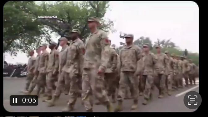Was the US Army purposely walking out of sync to protest being used as pawns for a criminal in chiefs birthday?