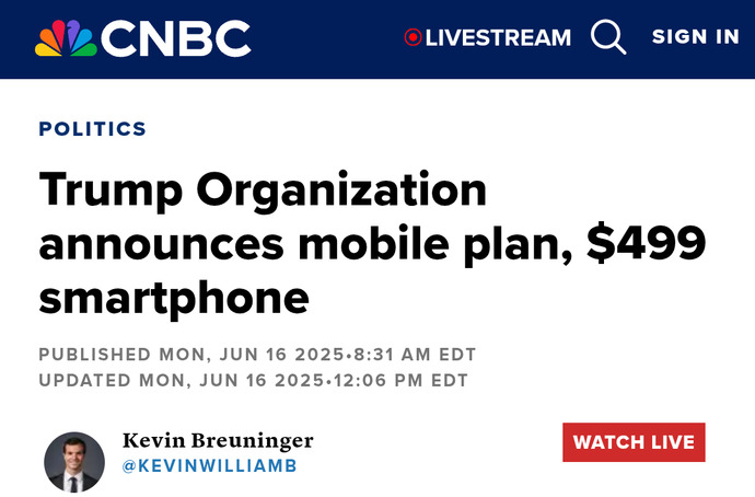 What Is Your Opinion On The Trump Mobile, The Trump Organization New Phone Plan?