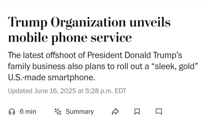 What Is Your Opinion On The Trump Mobile, The Trump Organization New Phone Plan?