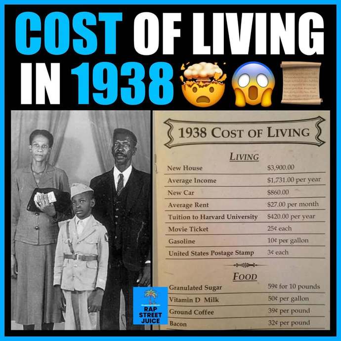 What are your thoughts on the cost of living in 1938?