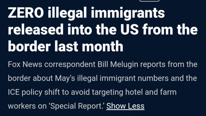 STUNNING border results! ZERO illegals were released at the border into the country compared to 56k same time last year. Why were the Democrats lying?