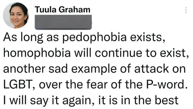 Apparently a professor at some college, Tuula Graham believes that in order for homophobia to go away, we need to accept pedo's, what do you think?