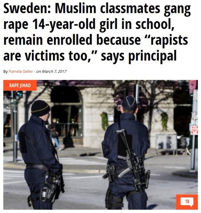 What do you think of what happened in Sweden where a 14 year old girl was gang raped, and nothing happened to the rapists cause they are victims too?