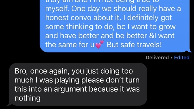 Without context, what would you think of this text exchange?